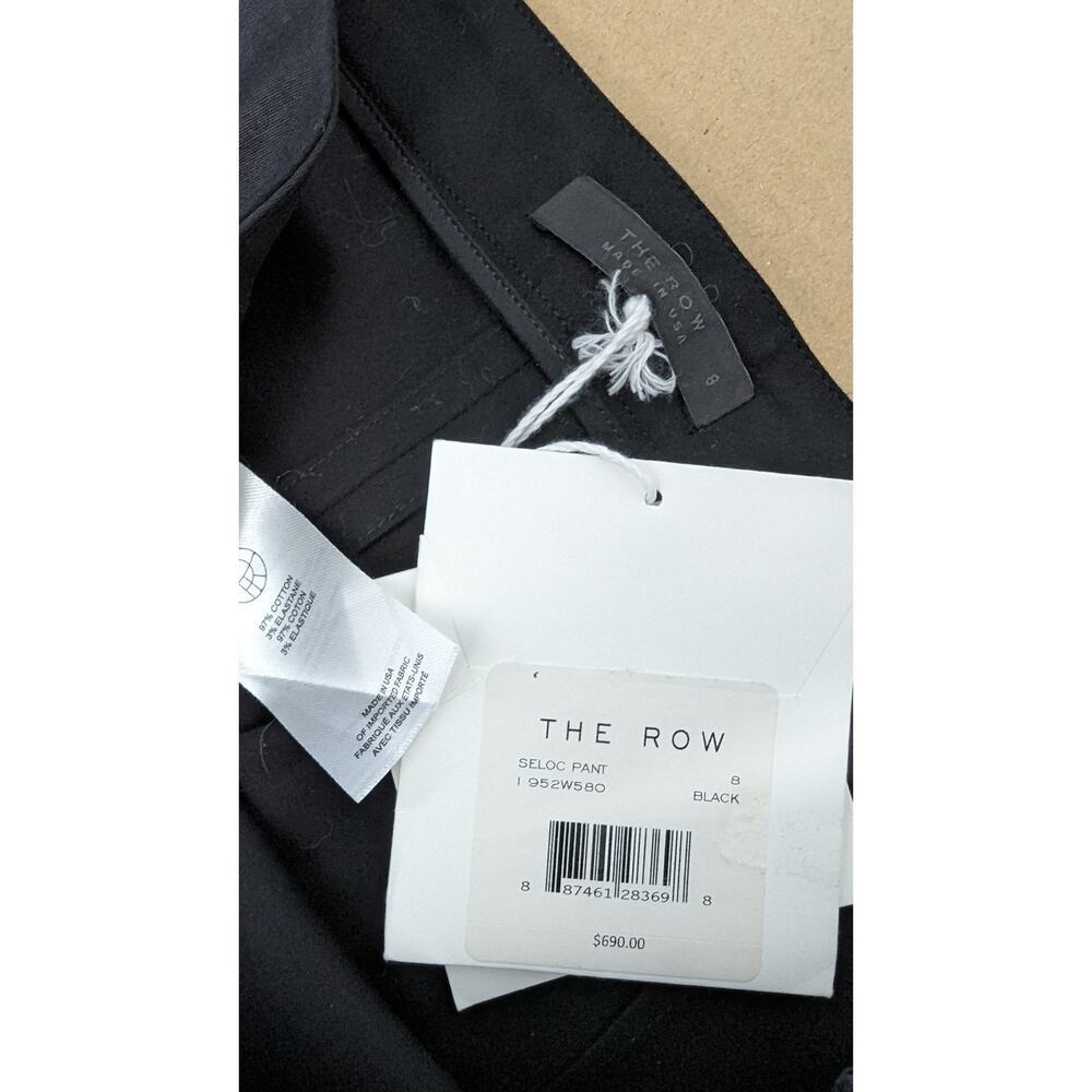 NWT $690 THE ROW Seloc Crop Stretch Cotton Straight Size 8 Dress Pants - Picture 7 of 10